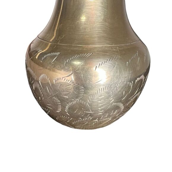 Vintage Brass Etched Small Vase Decor - Picture 3 of 4